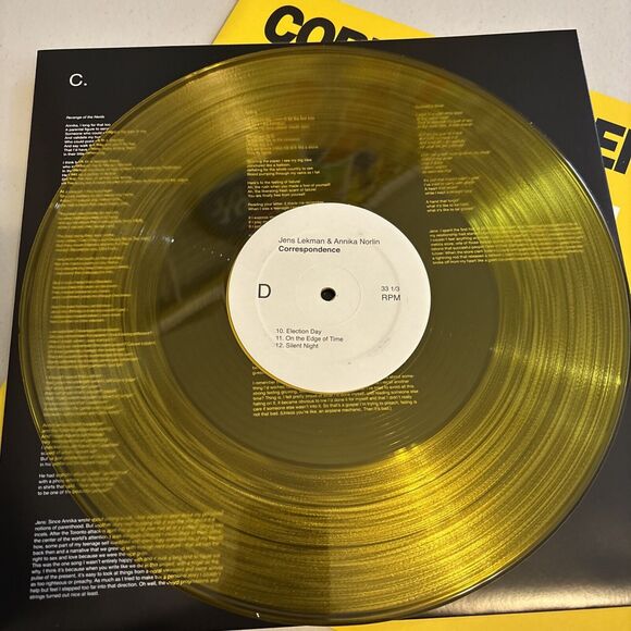 CORRESPONDENCE LP - 2LP Set Correspondence Limited Edition Yellow 2x Vinyl LP - Picture 7 of 11